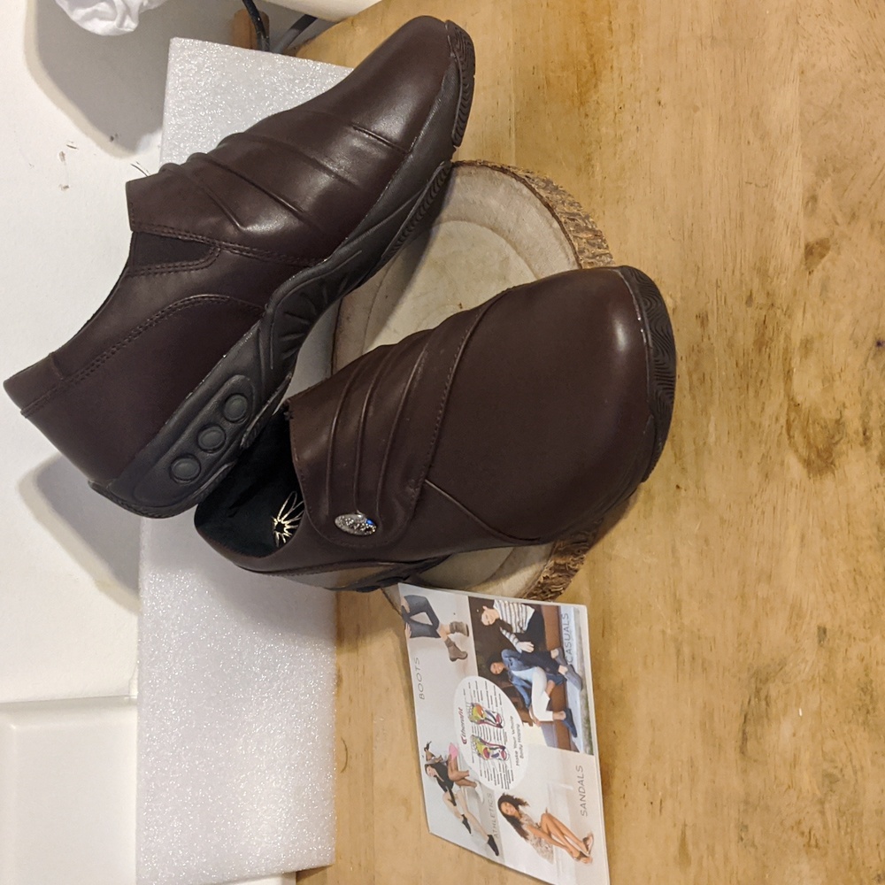 New Therafit Elle Brown Leather Comfort Casual Shoes Womens 7.5 - 8